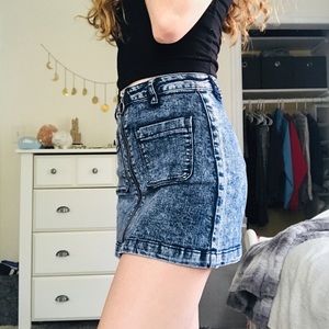 Acid Wash Jean Skirt